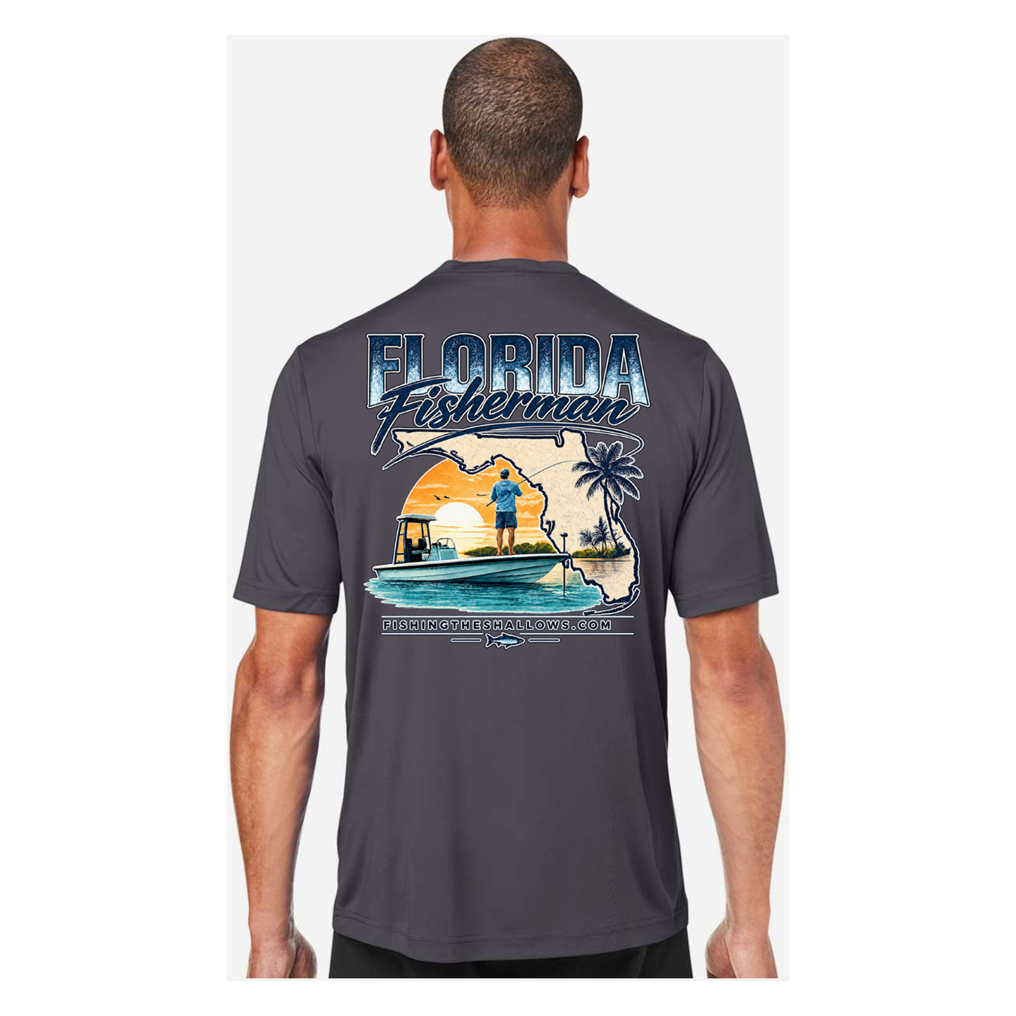 Florida Fisherman – Men's Short Sleeve - Carbon - Back