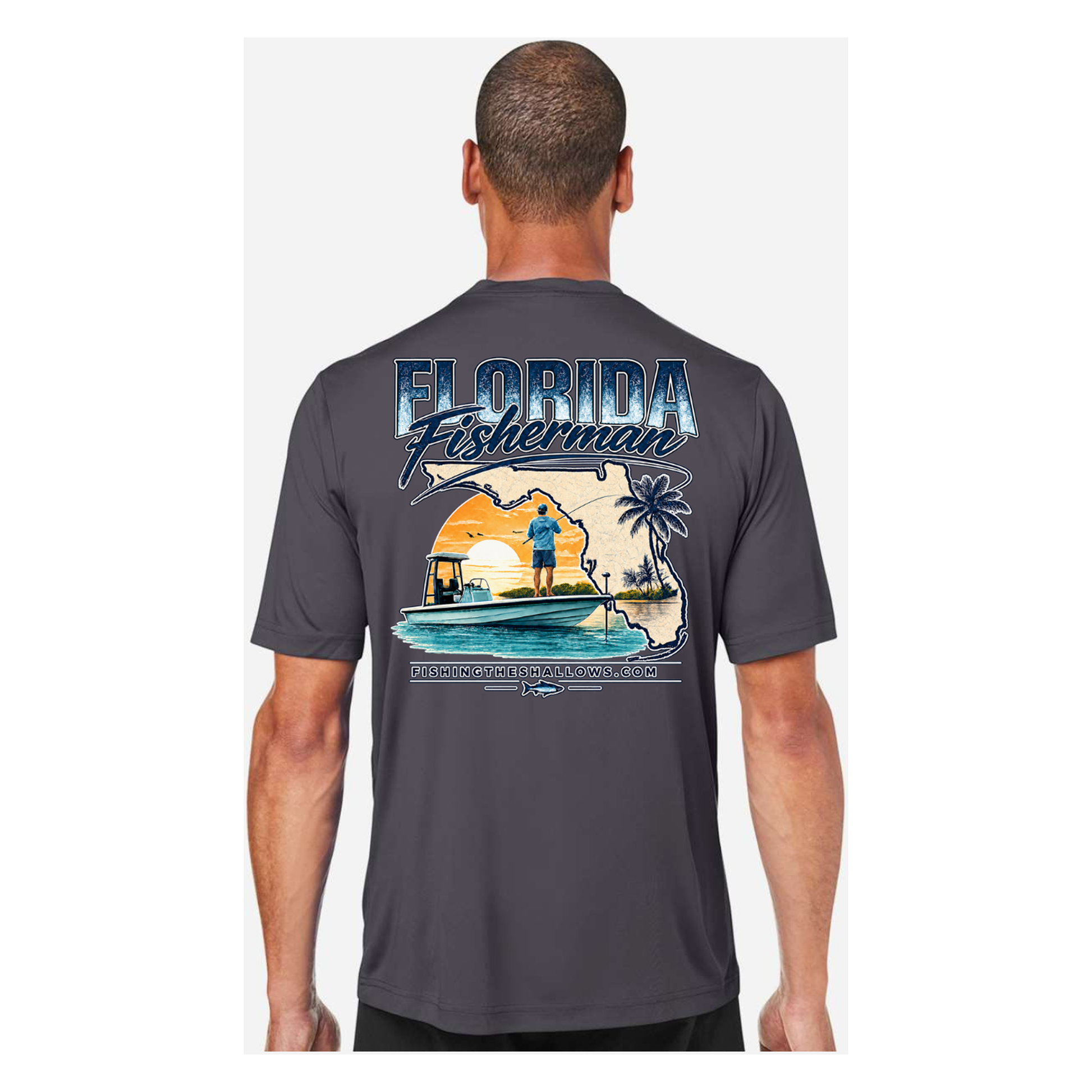 Florida Fisherman – Men's Short Sleeve - Carbon - Back