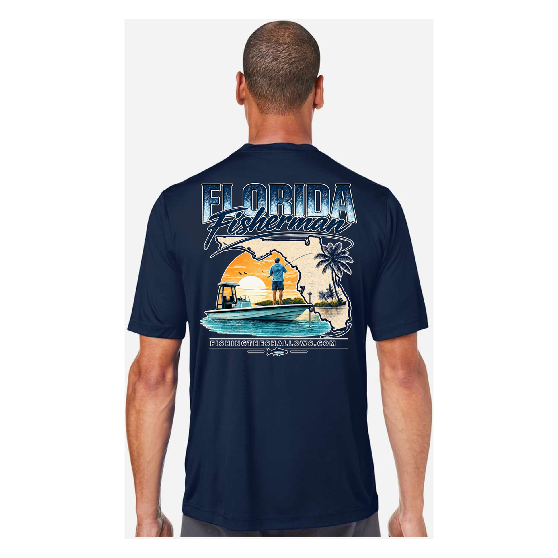 Florida Fisherman – Men's Short Sleeve - Classic Navy - Back