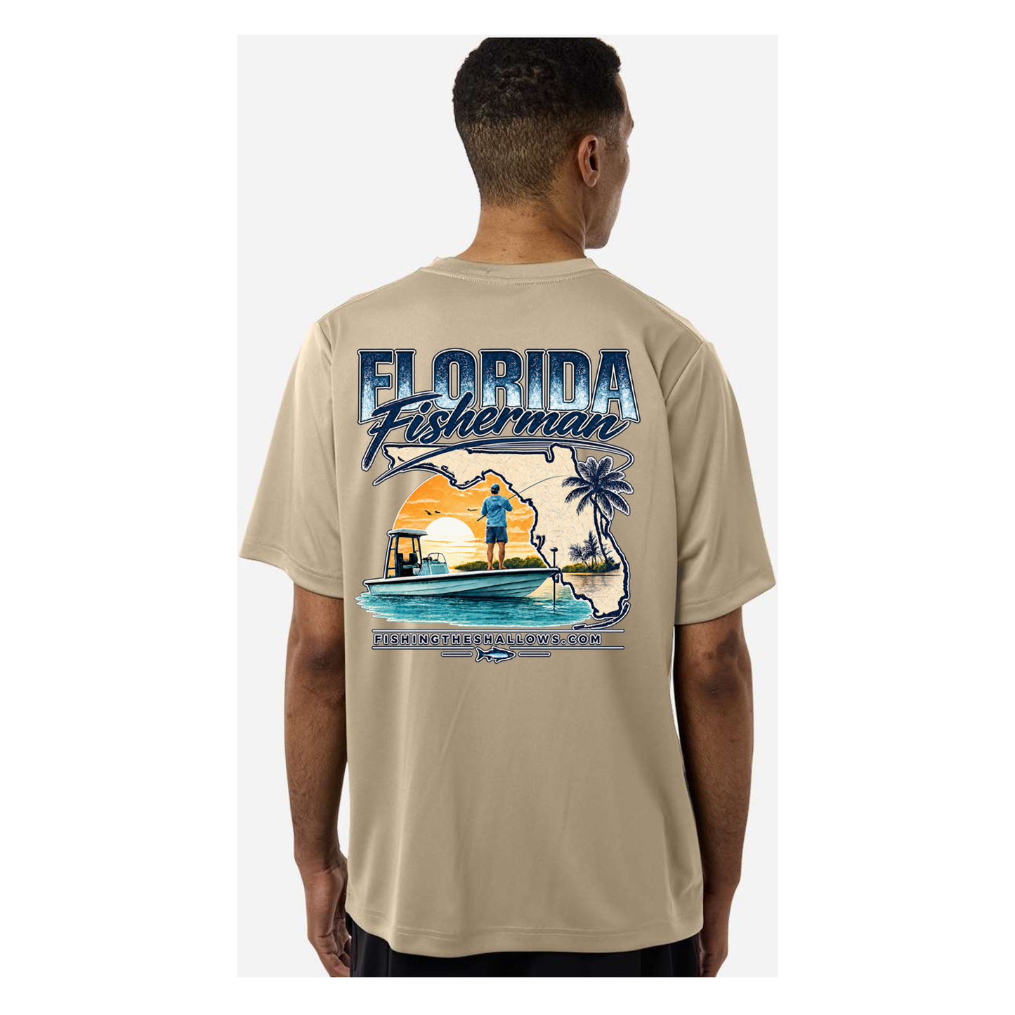 Florida Fisherman – Men's Short Sleeve - Desert Kahki - Back