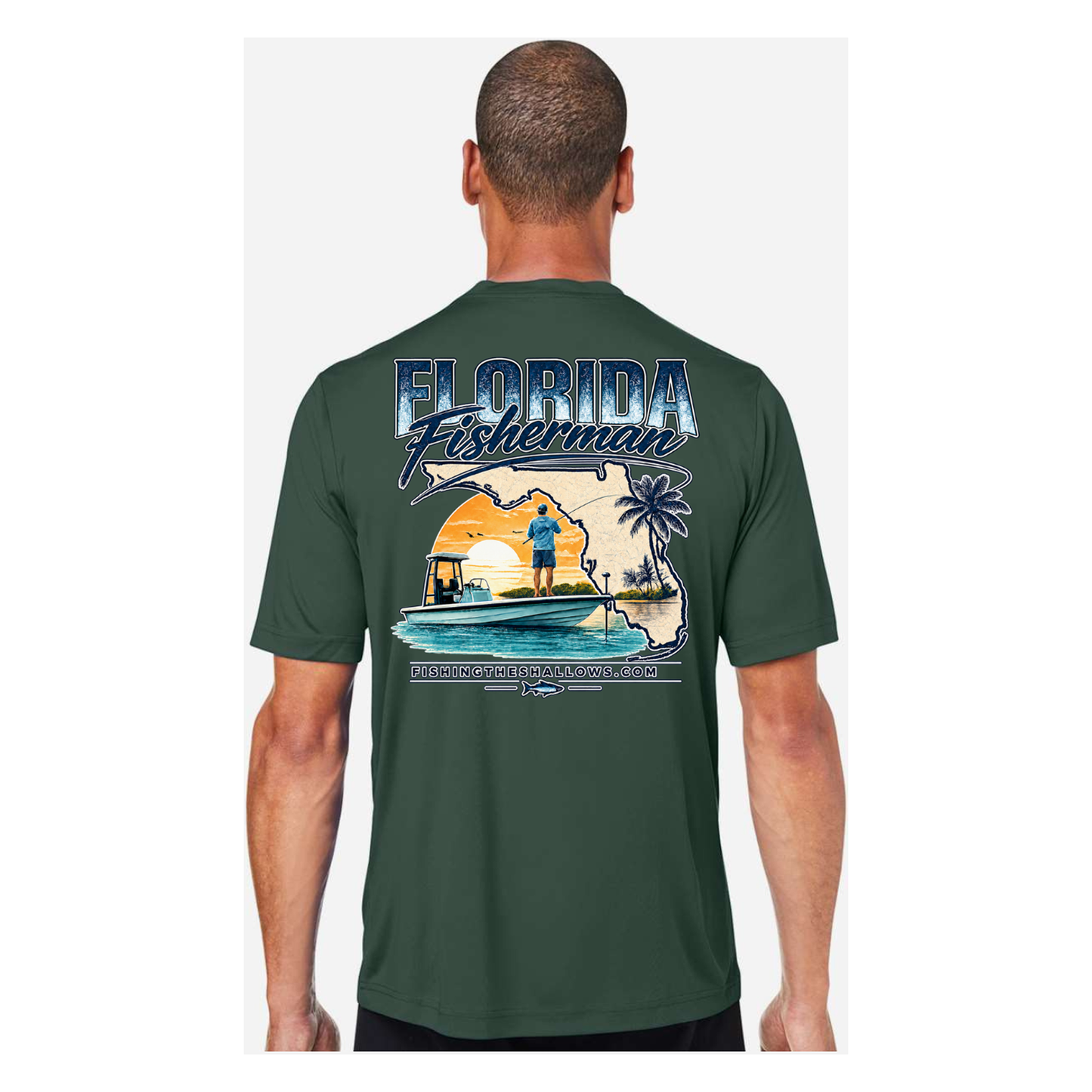 Florida Fisherman – Men's Short Sleeve - Forest - Back