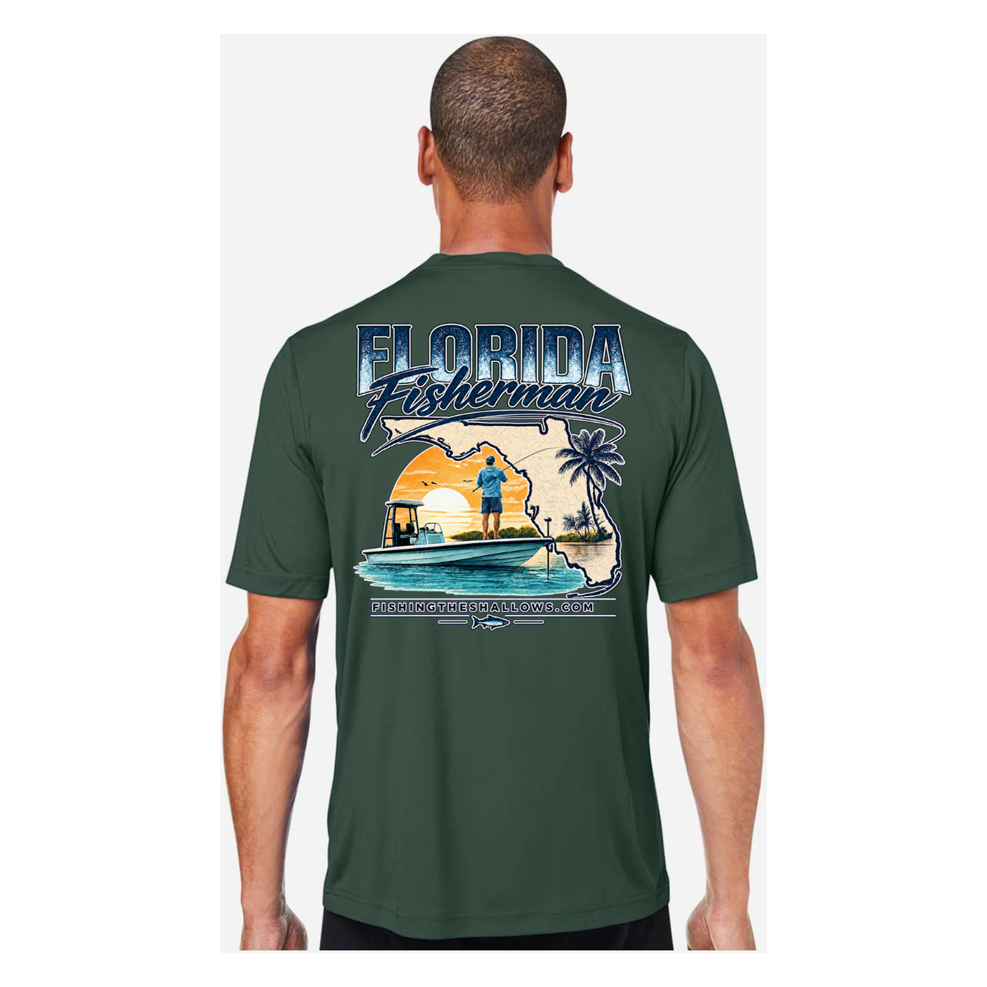 Florida Fisherman – Men's Short Sleeve - Forest - Back