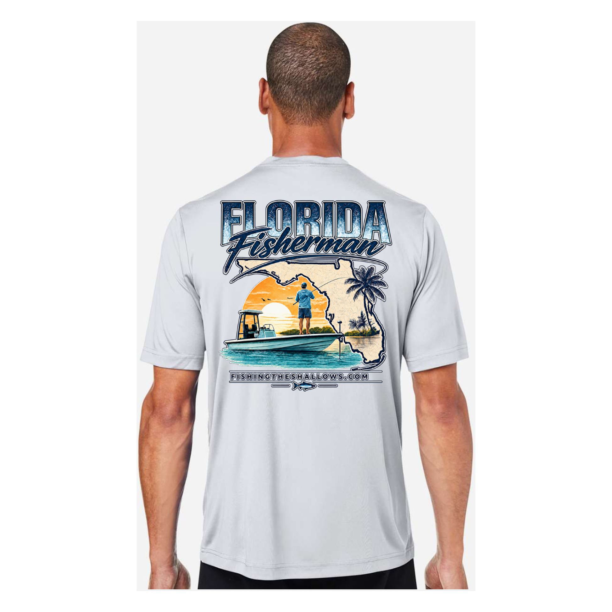Florida Fisherman – Men's Short Sleeve - Platinum - Back