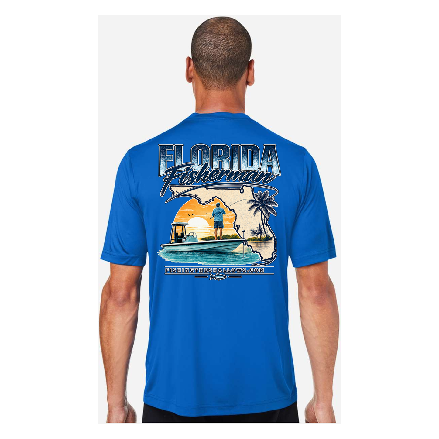 Florida Fisherman – Men's Short Sleeve - True Royal - Back