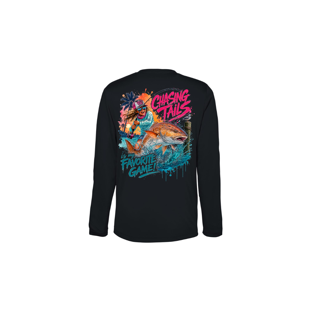 Girl Games – Girls Long Sleeve in Black - back view
