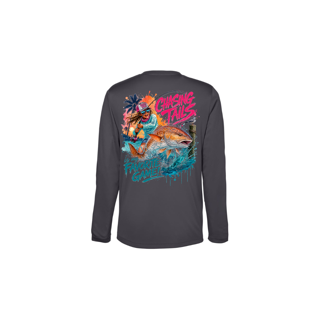 Girl Games – Girls Long Sleeve in Carbon - back view