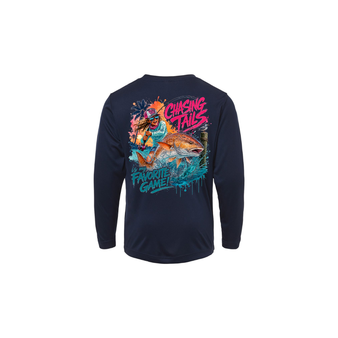 Girl Games – Girls Long Sleeve in Classic Navy - back view