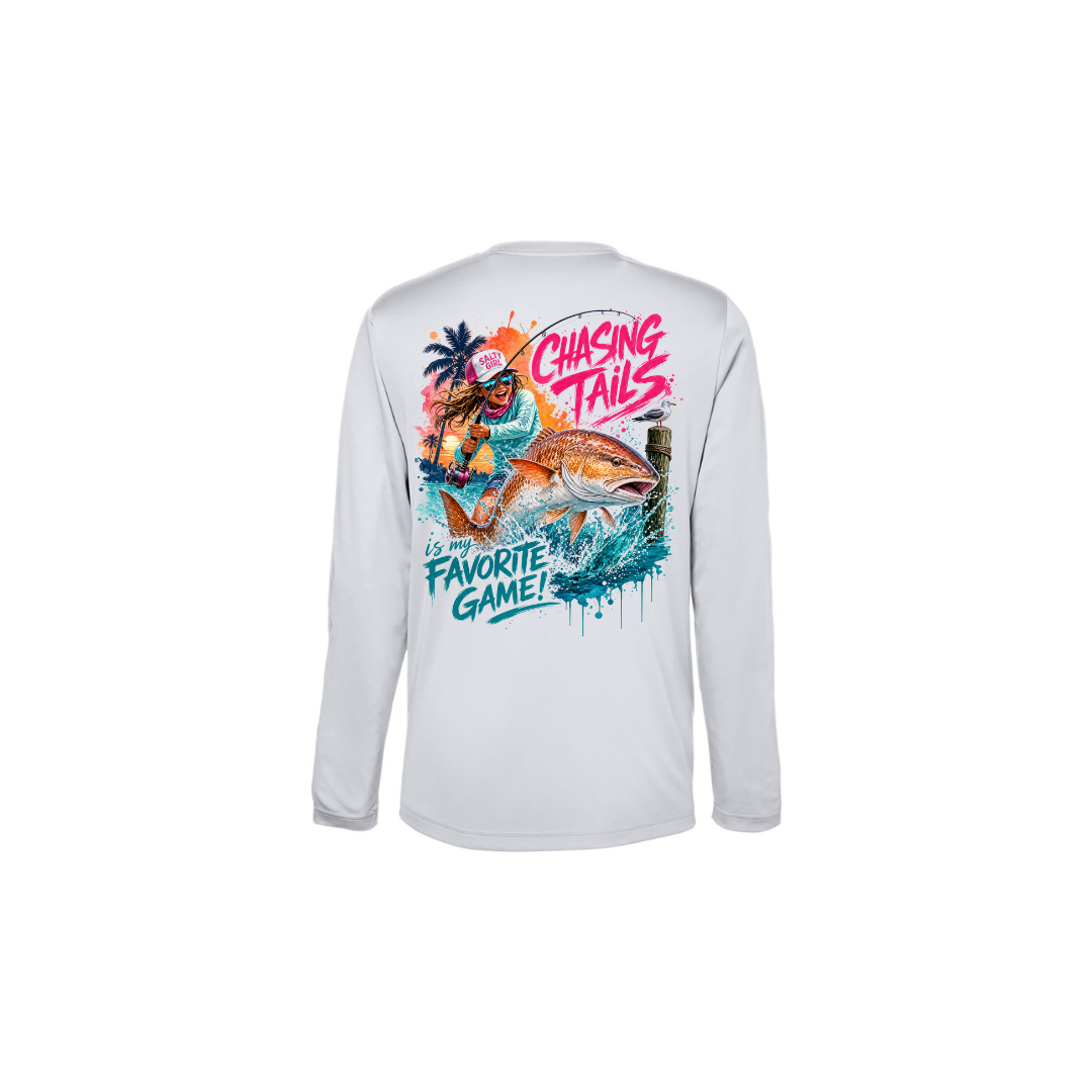 Girl Games – Girls Long Sleeve in Platinum - back view