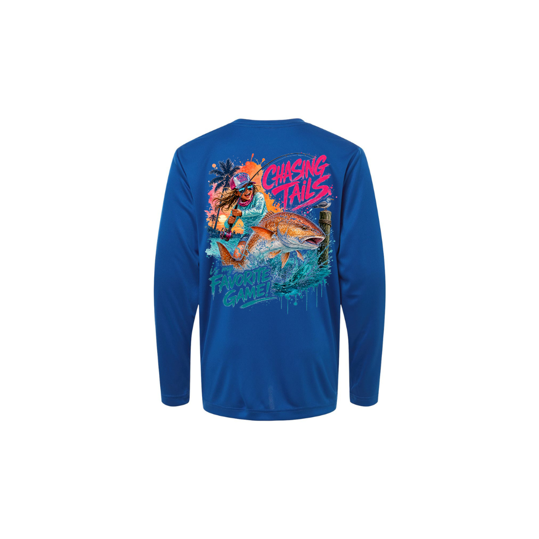 Girl Games – Girls Long Sleeve in True Royal - back view