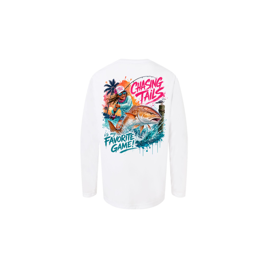 Girl Games – Girls Long Sleeve in White - back view
