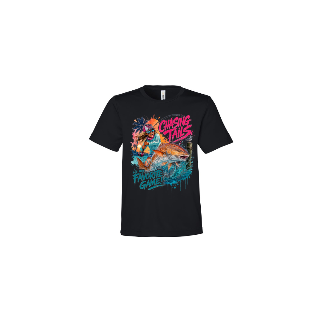 Girl Games – Girls Short Sleeve in Black - back view