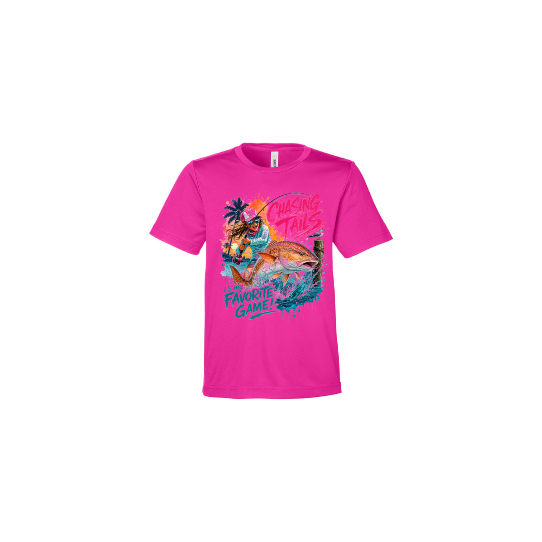 Girl Games – Girls Short Sleeve in Bright Magenta - back view
