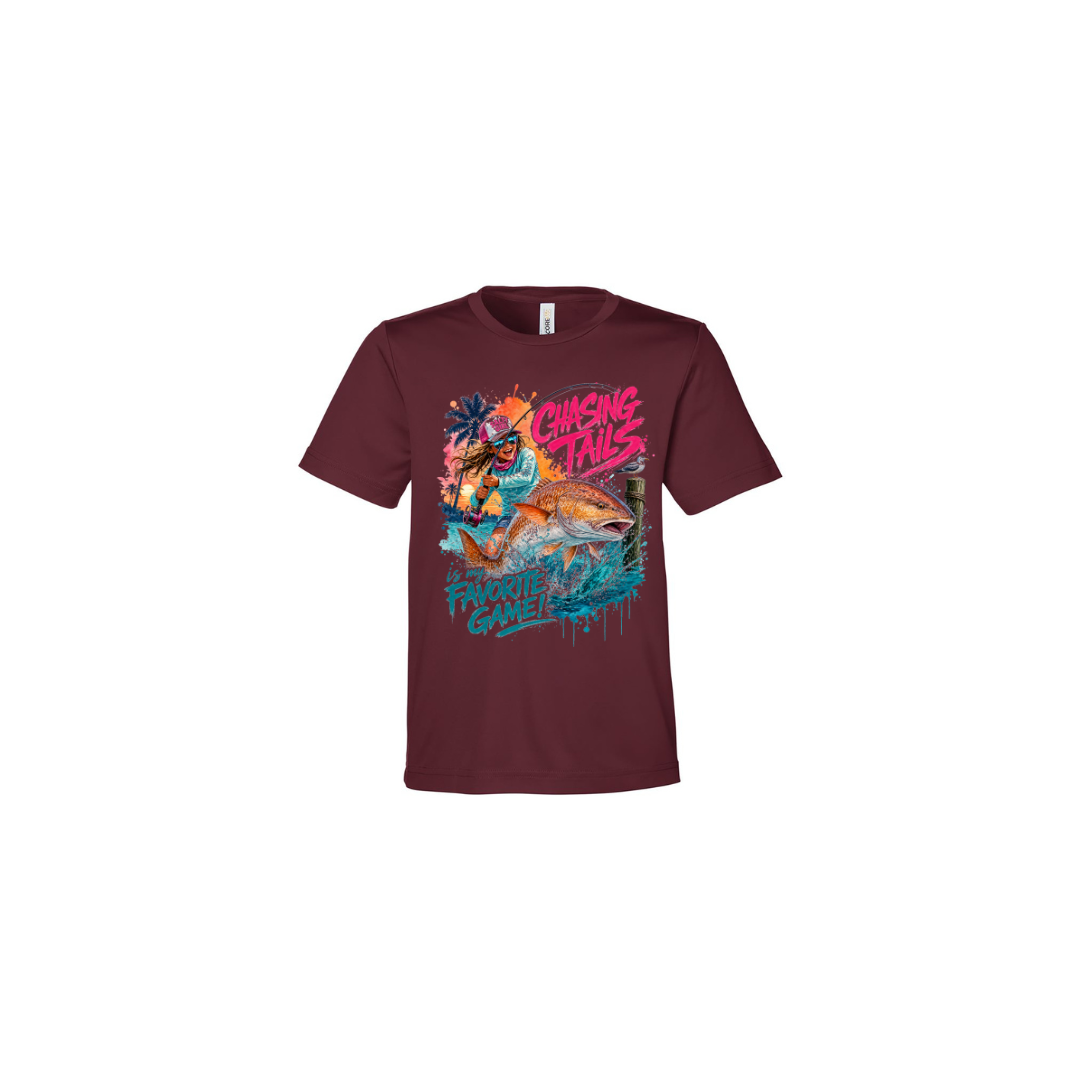 Girl Games – Girls Short Sleeve in Burgundy - back view