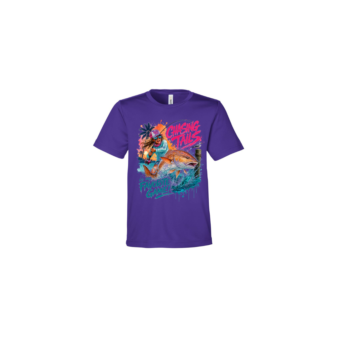 Girl Games – Girls Short Sleeve in Campus Purple - back view