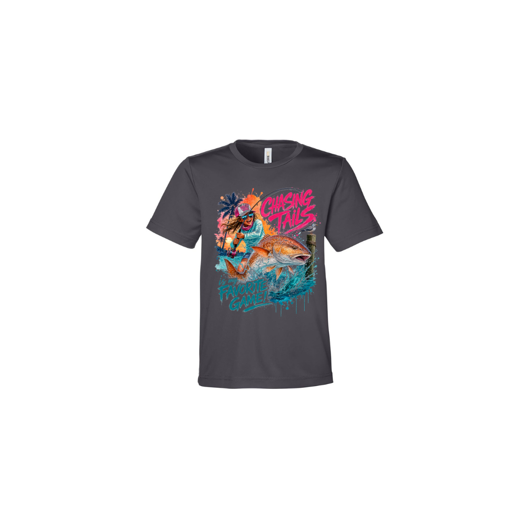 Girl Games – Girls Short Sleeve in Carbon - back view