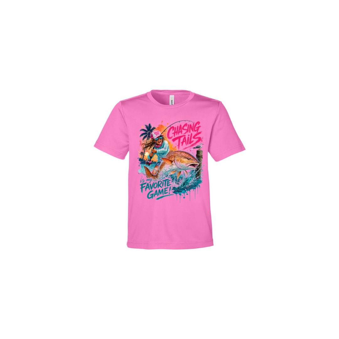 Girl Games – Girls Short Sleeve in Charity Pink - back view