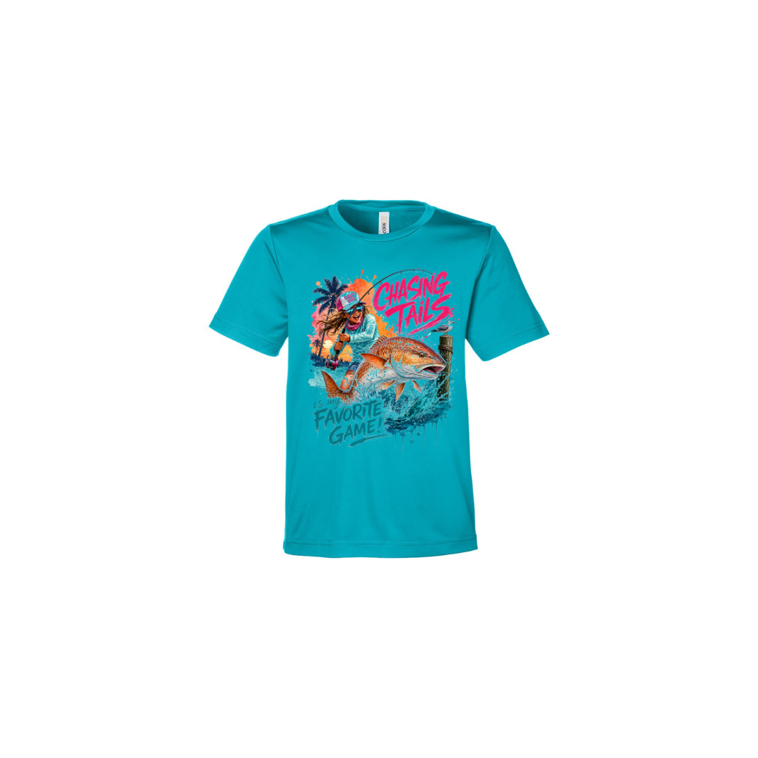 Girl Games – Girls Short Sleeve in Clear Teal - back view