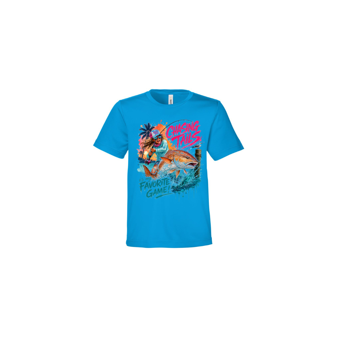 Girl Games – Girls Short Sleeve in Electric Blue - back view