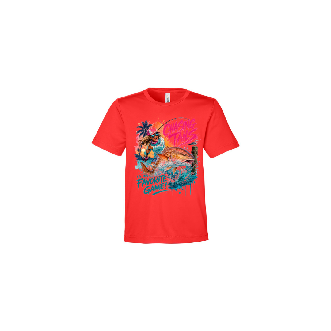 Girl Games – Girls Short Sleeve in Marina Red - back view
