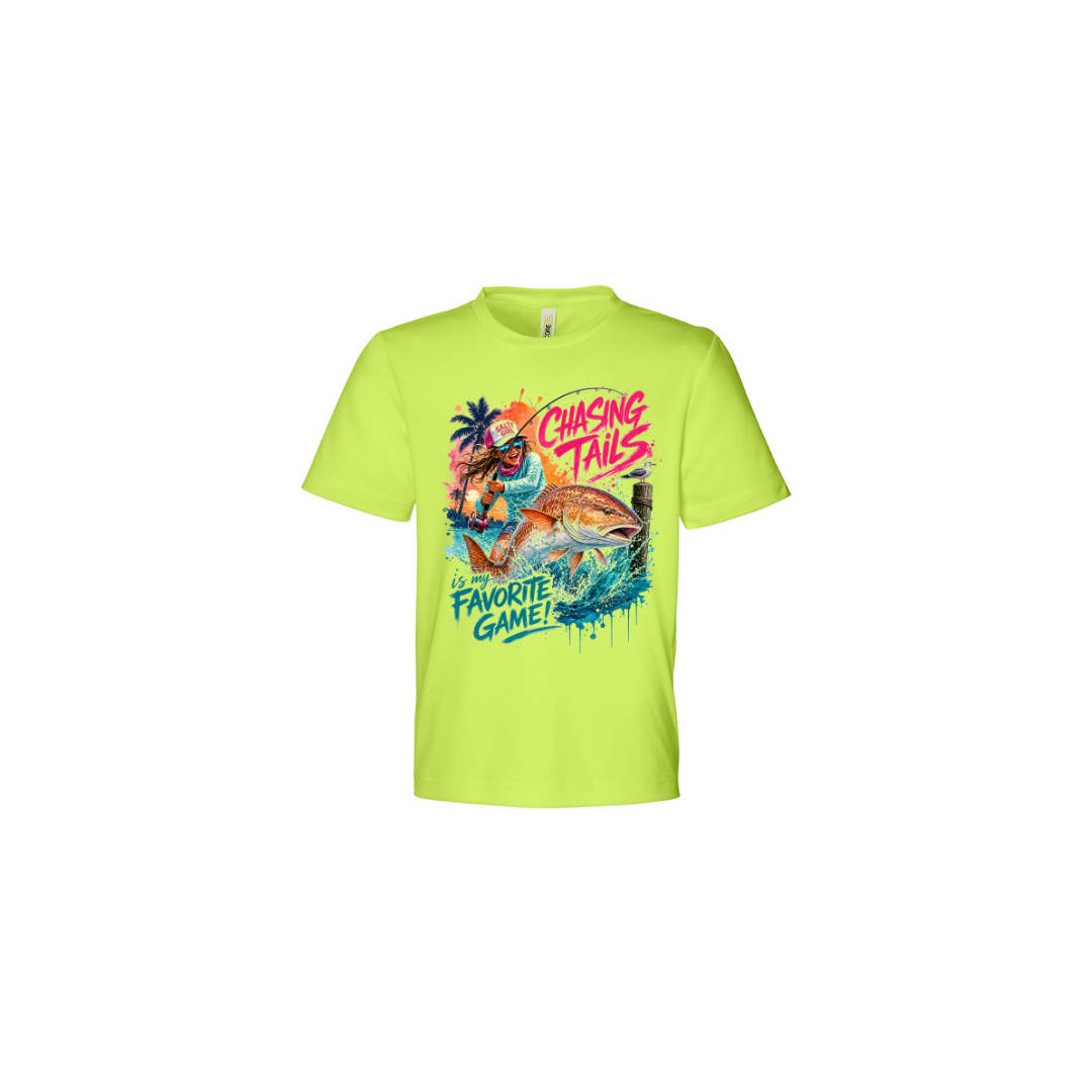 Girl Games – Girls Short Sleeve in Safety Yellow - back view
