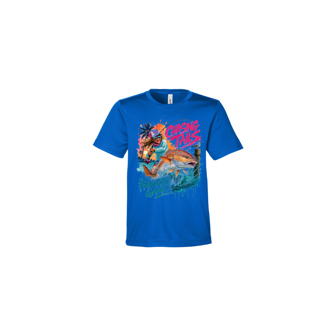 Girl Games – Girls Short Sleeve in True Royal - back view
