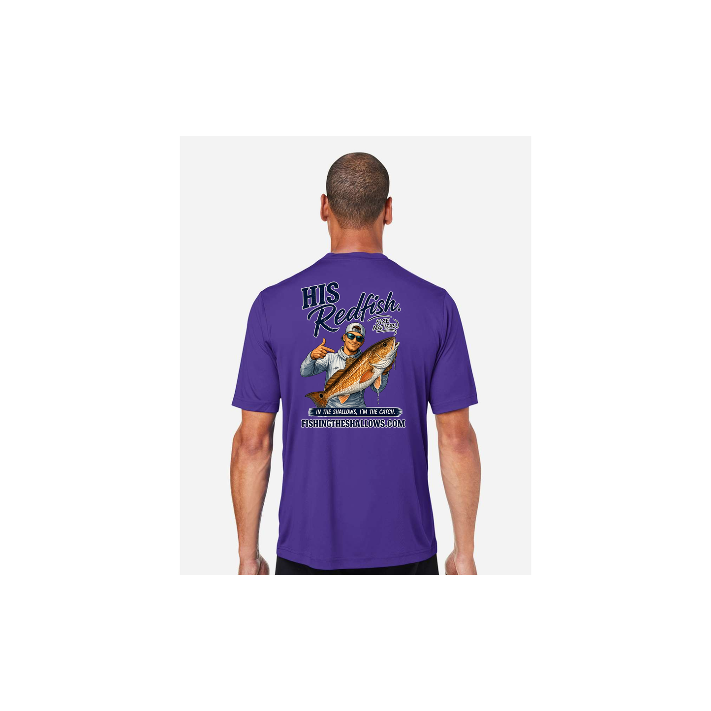 His Redfish – Men's Short Sleeve in Campus Purple - back view