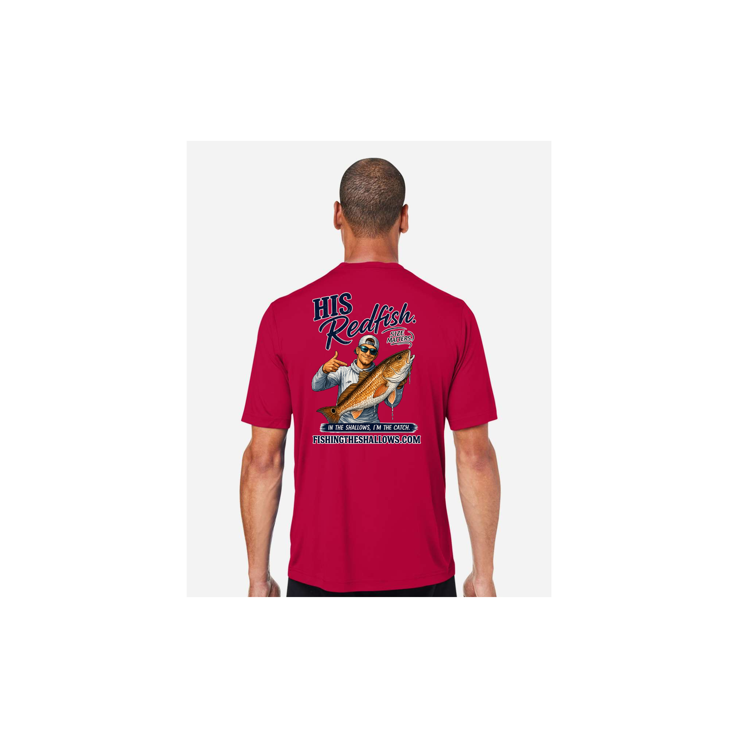 His Redfish – Men's Short Sleeve in Classic Red - back view