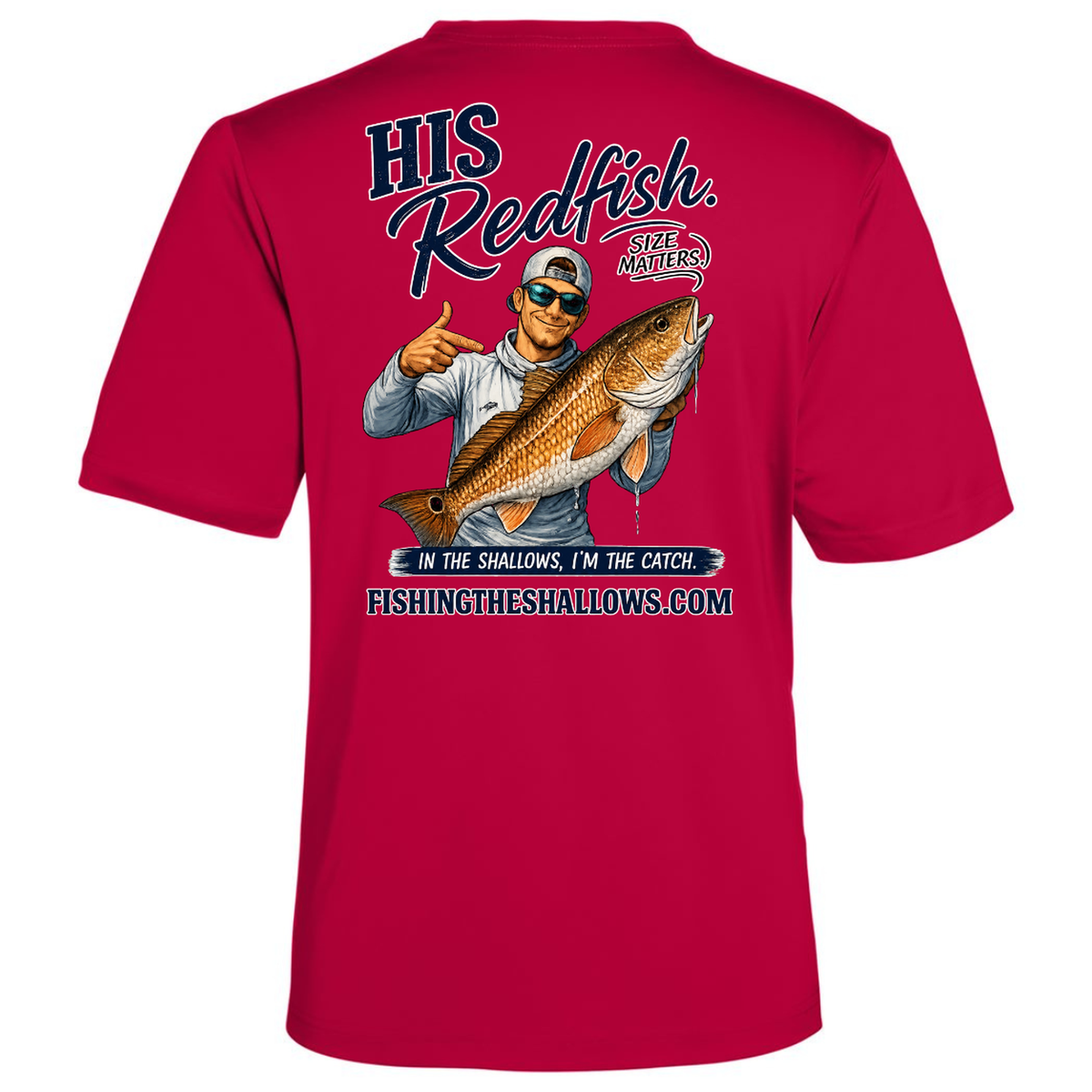 His Redfish – Men's Short Sleeve in Classic Red - back view