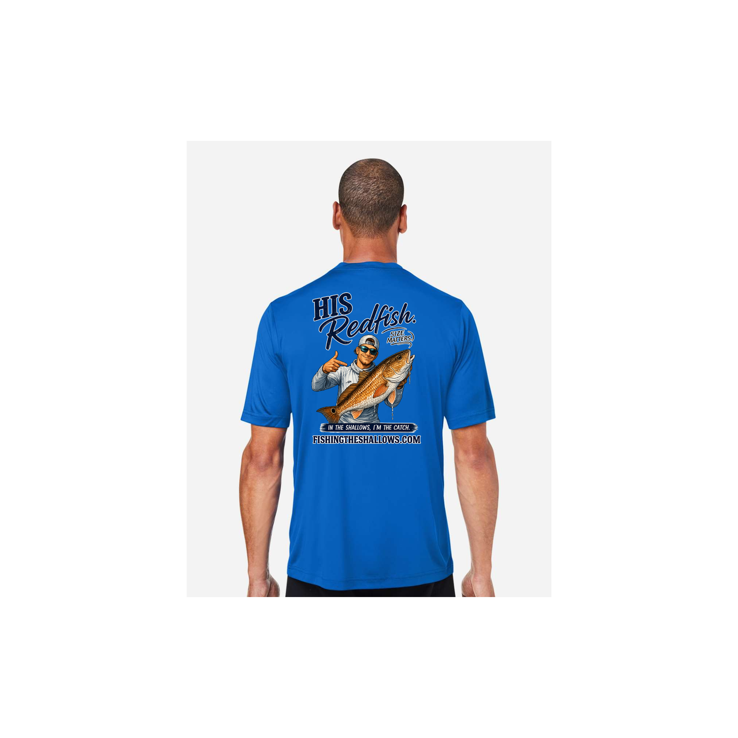 His Redfish – Men's Short Sleeve in True Royal - back view