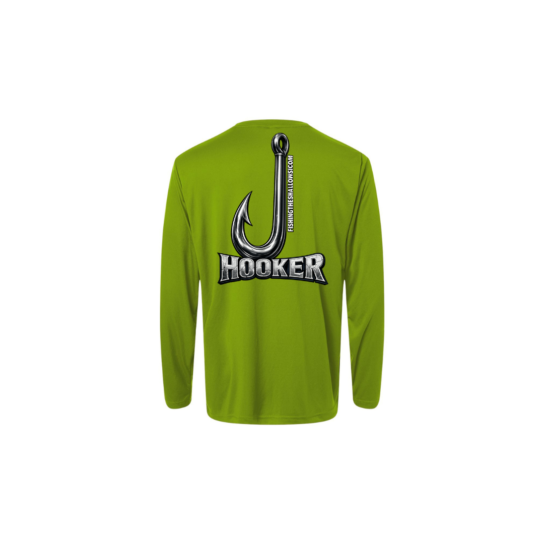 Hooker – Men's Long Sleeve in Acid Green - back view