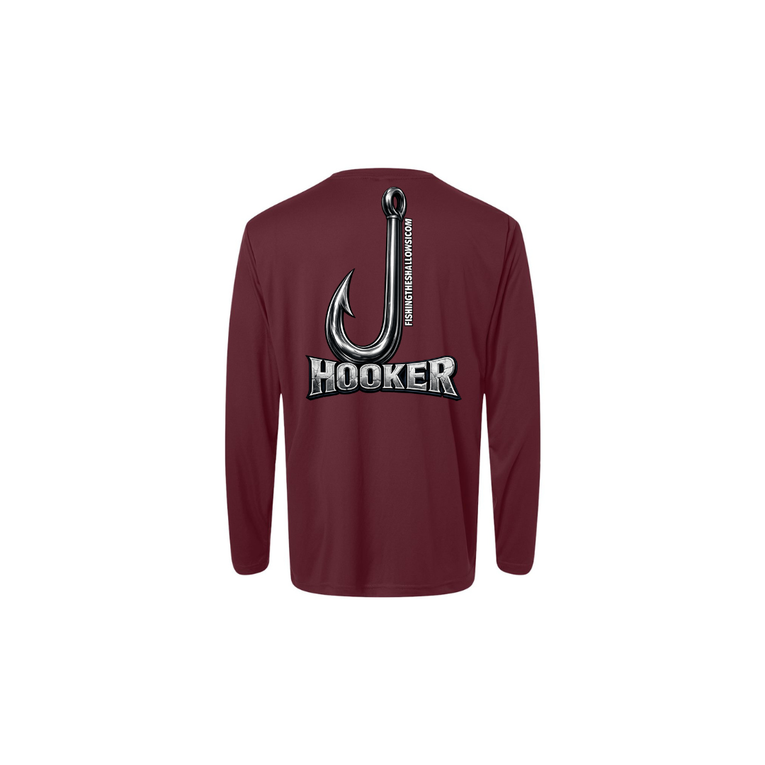 Hooker – Men's Long Sleeve in Burgundy - back view