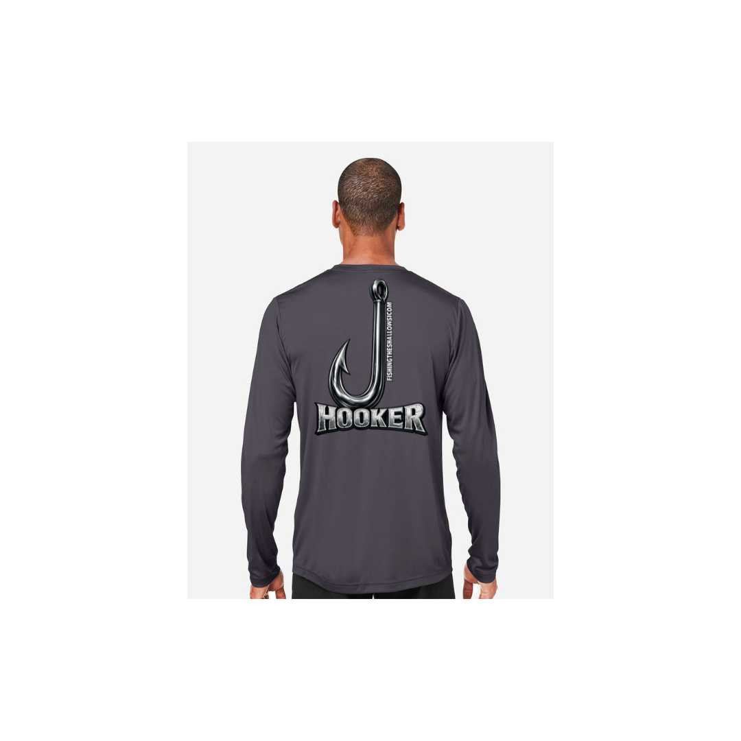 Hooker – Men's Long Sleeve in Carbon - back view