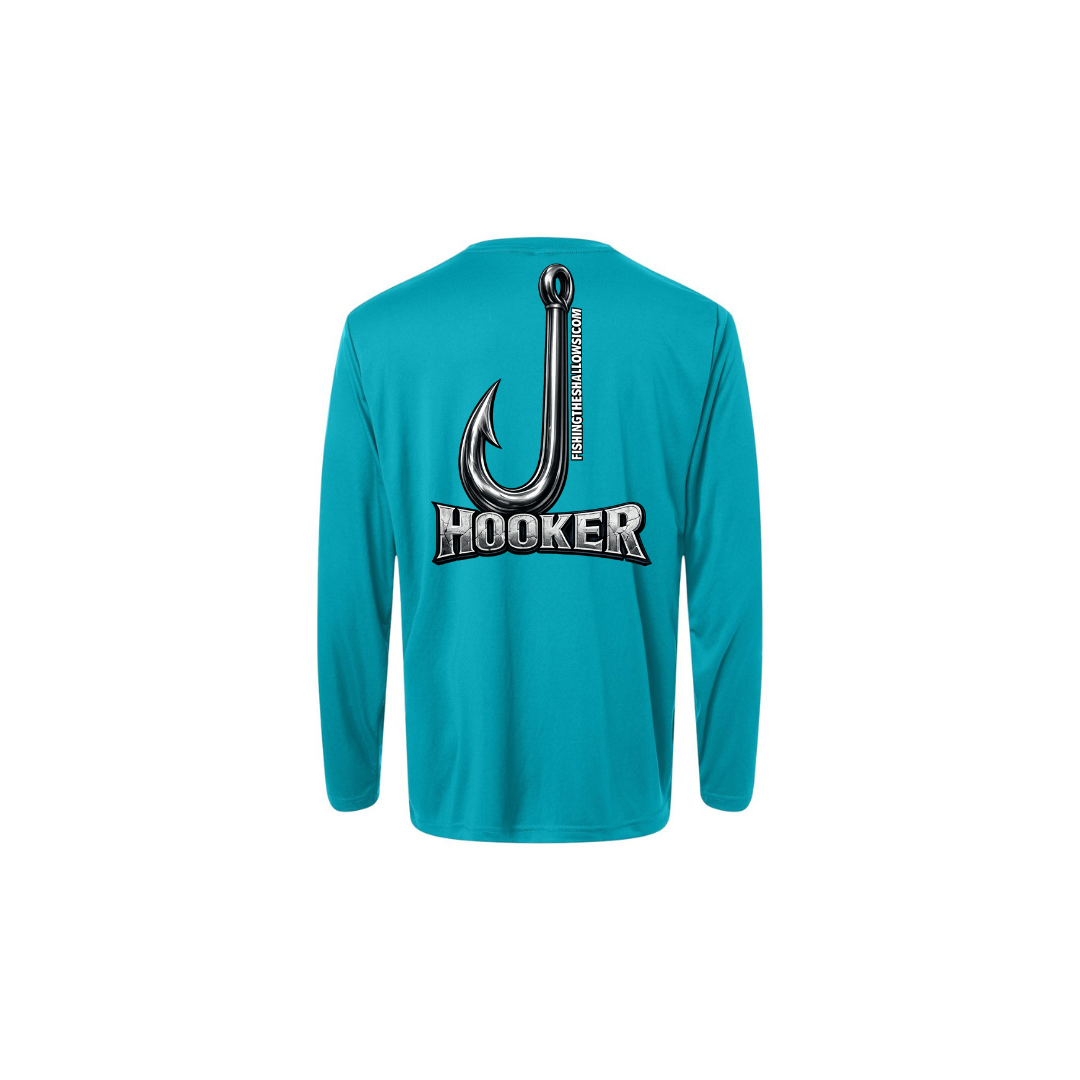 Hooker – Men's Long Sleeve in Clear Teal - back view