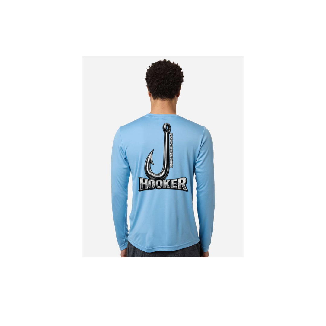 Hooker – Men's Long Sleeve in Columbia Blue - back view
