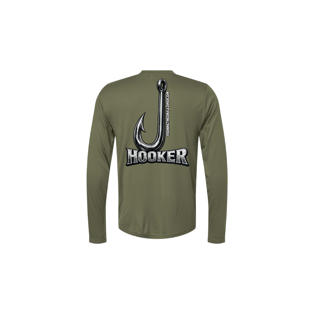 Hooker – Men's Long Sleeve in Military Green - back view