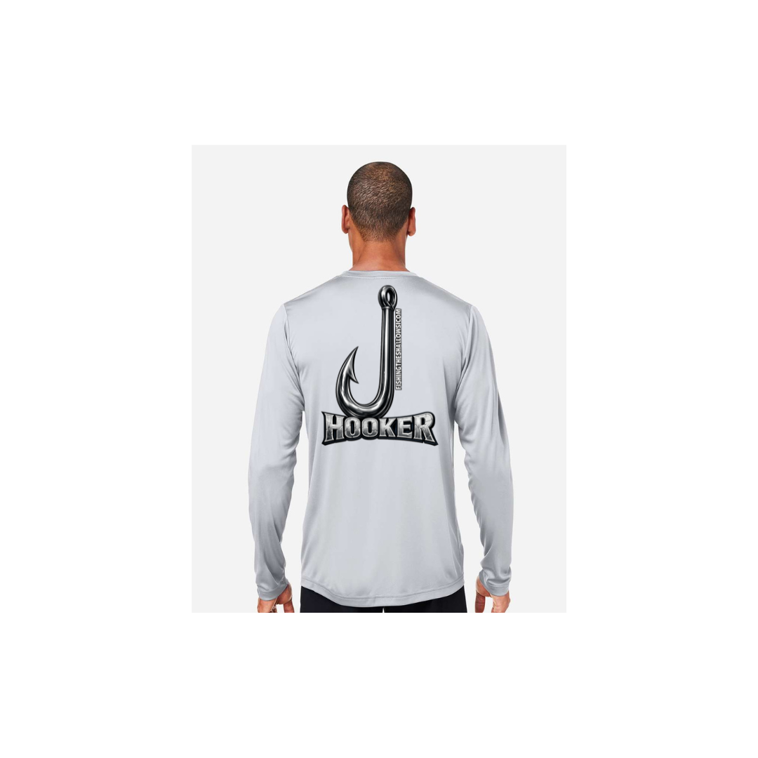 Hooker – Men's Long Sleeve in Platinum - back view