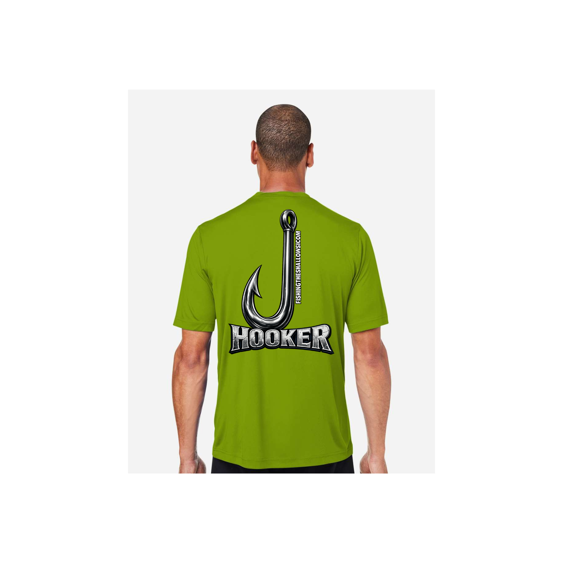 Hooker – Men's Short Sleeve in Acid Green - back view