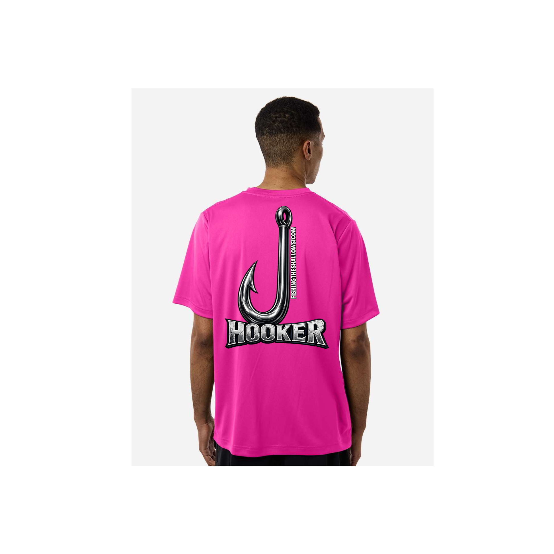 Hooker – Men's Short Sleeve in Bright Magenta - back view