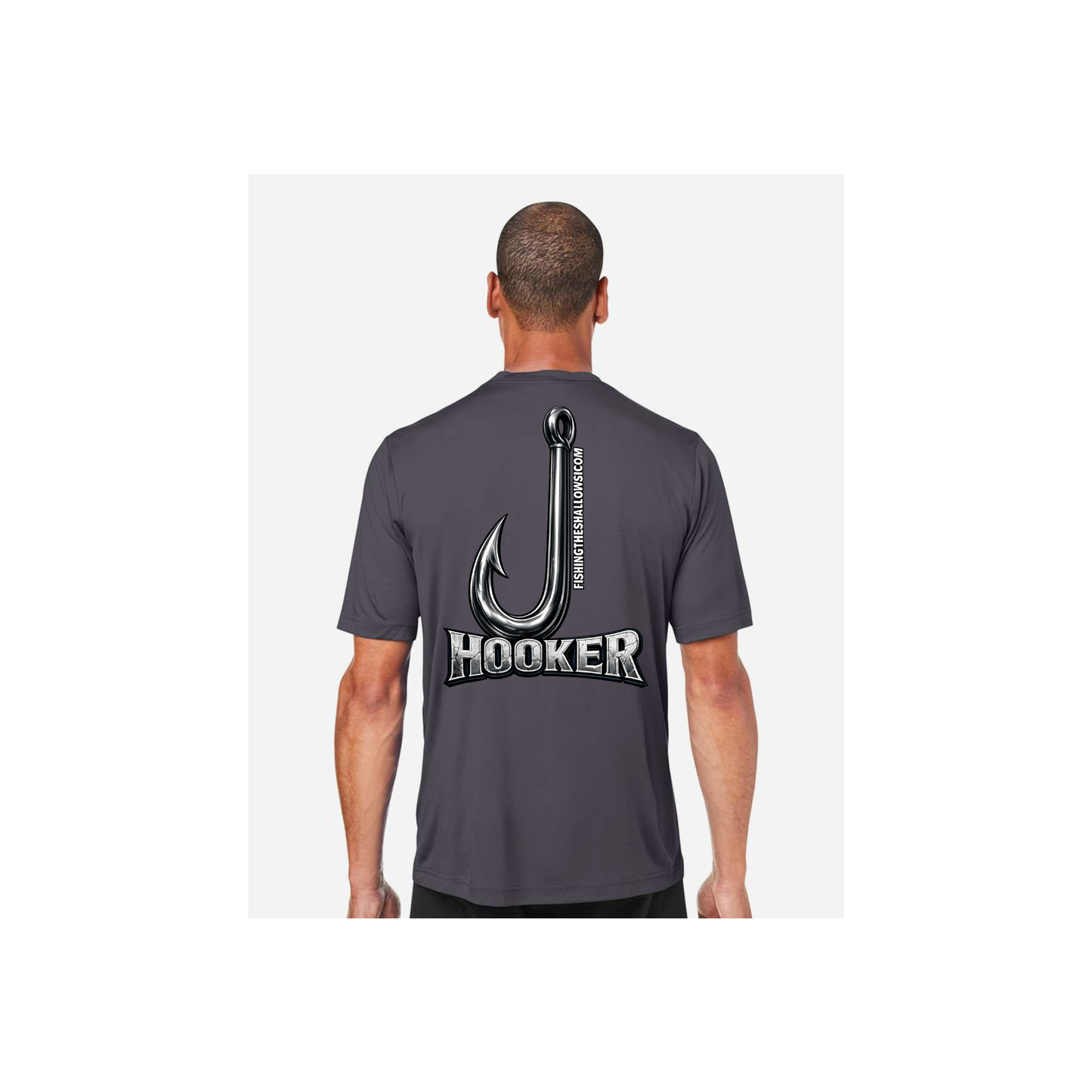 Hooker – Men's Short Sleeve in Carbon - back view
