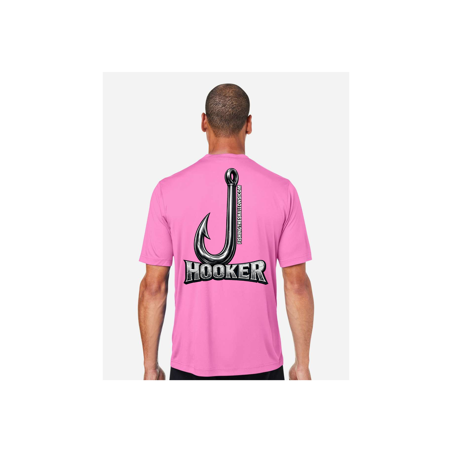 Hooker – Men's Short Sleeve in Charity Pink - back view
