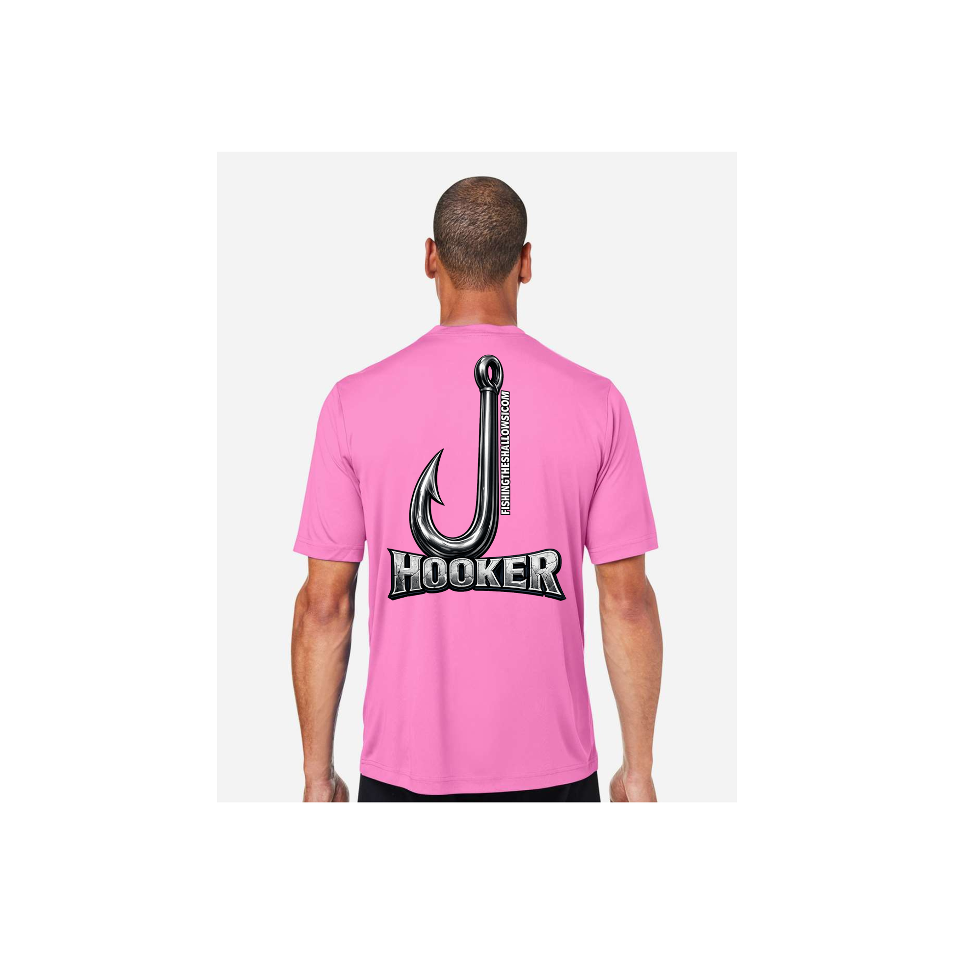 Hooker – Men's Short Sleeve in Charity Pink - back view