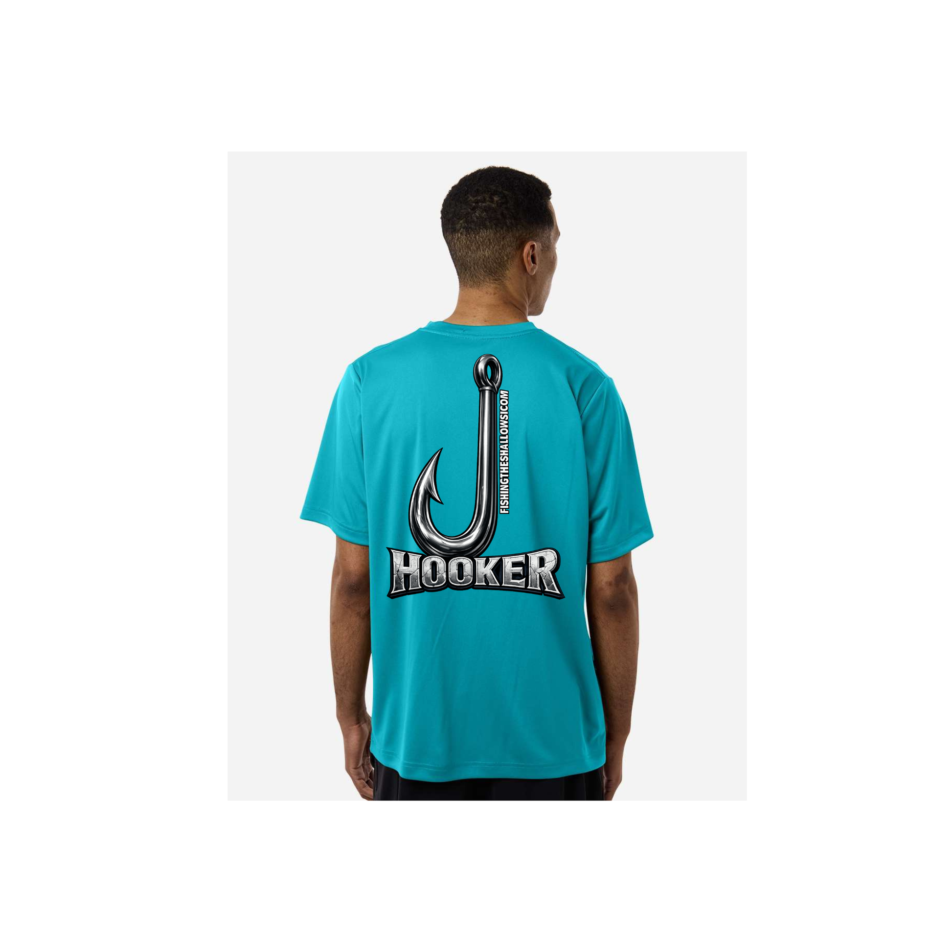 Hooker – Men's Short Sleeve in Clear Teal - back view