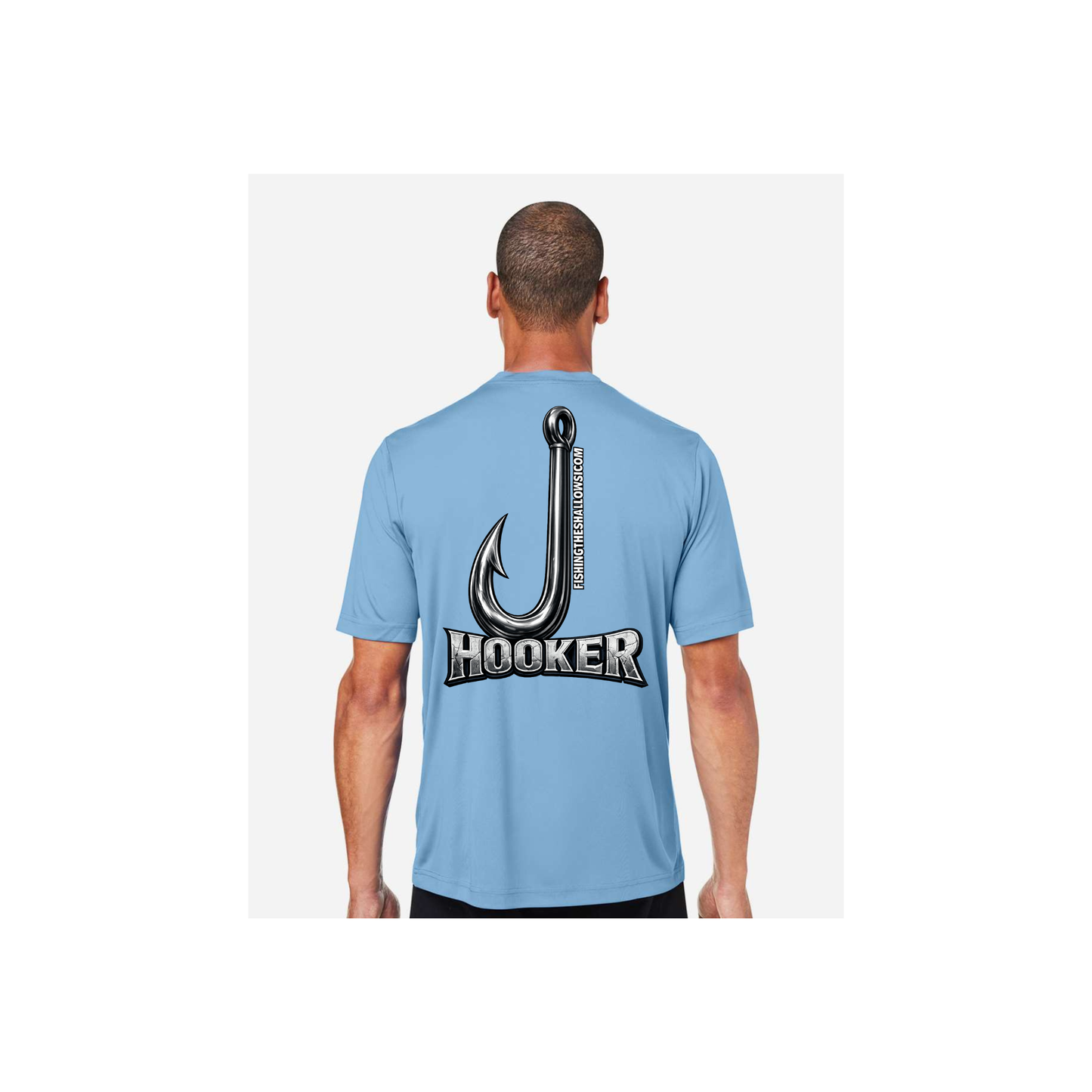 Hooker – Men's Short Sleeve in Columbia Blue - back view