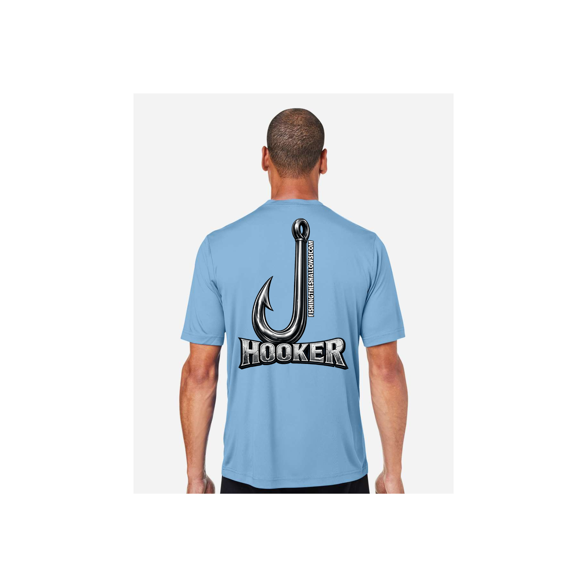 Hooker – Men's Short Sleeve in Columbia Blue - back view