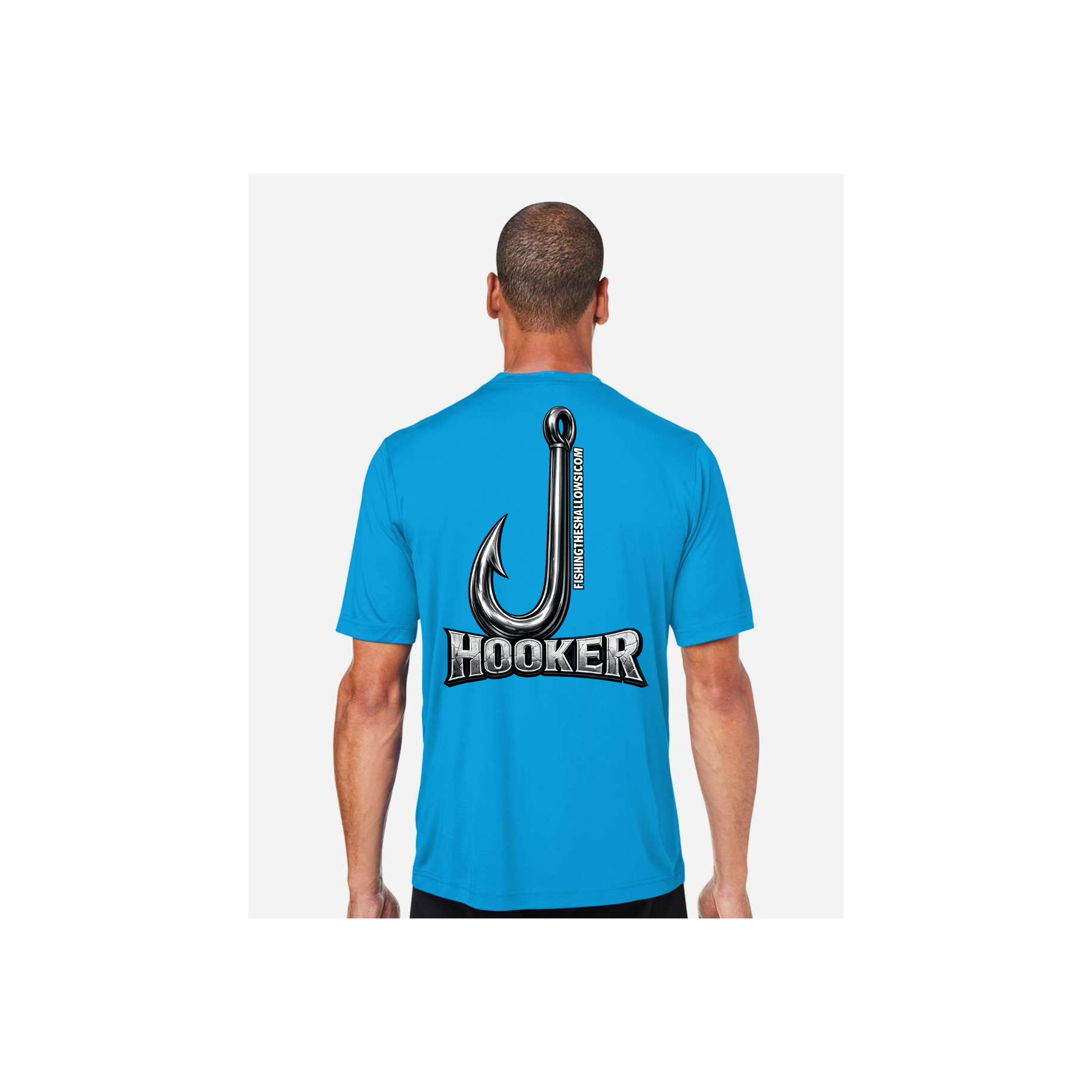 Hooker – Men's Short Sleeve in Electric Blue - back view