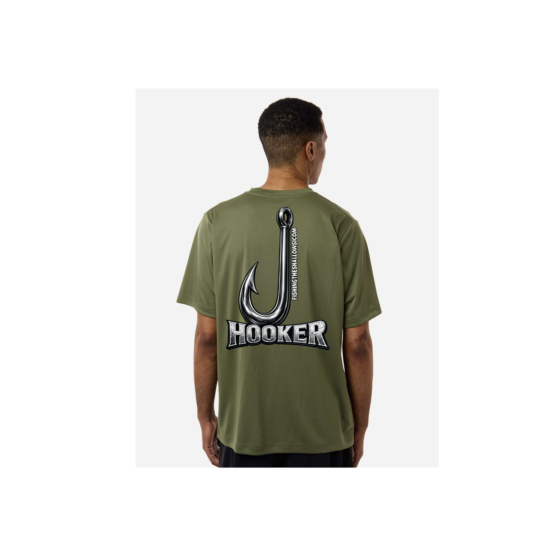 Hooker – Men's Short Sleeve in Military Green - back view