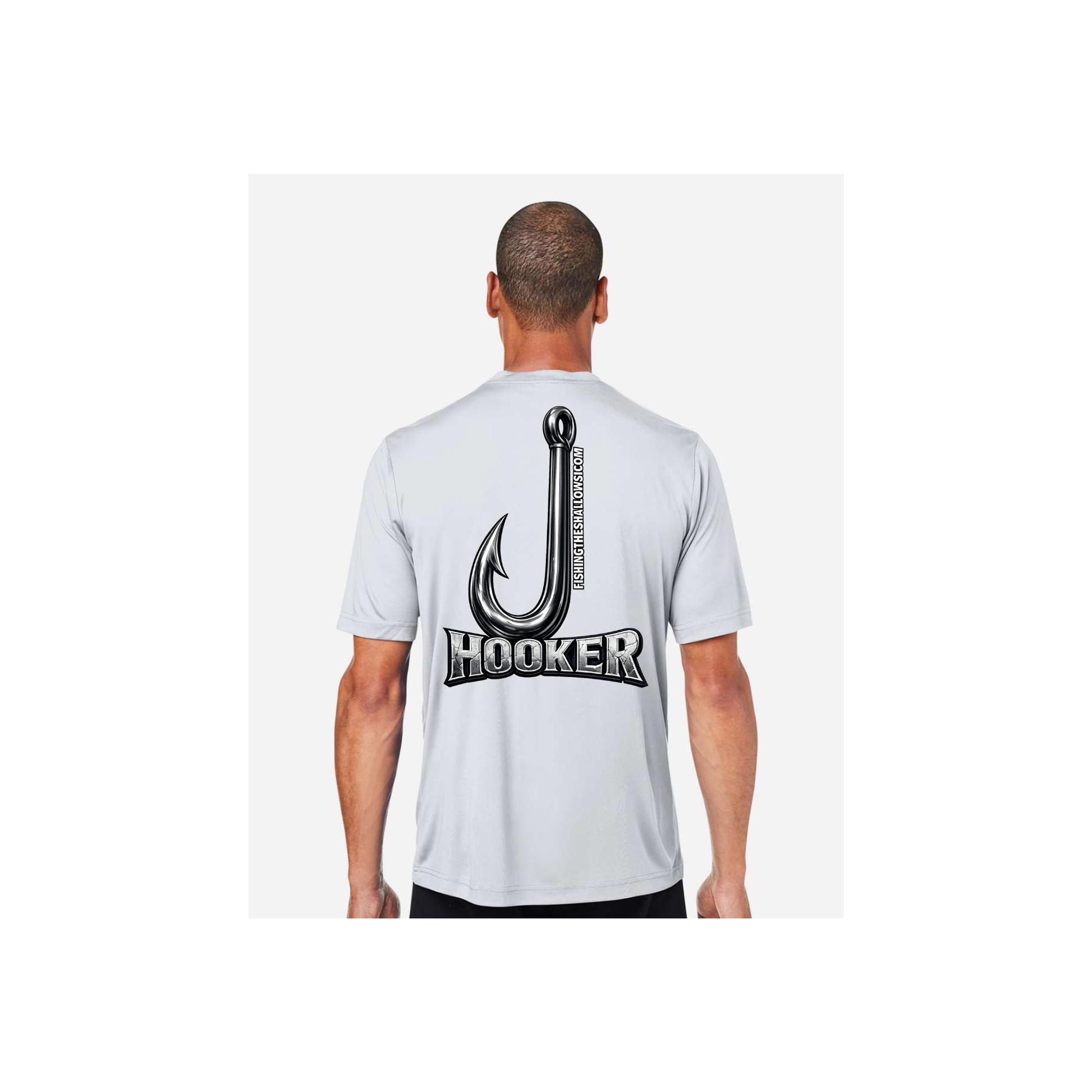 Hooker – Men's Short Sleeve in Platinum - back view