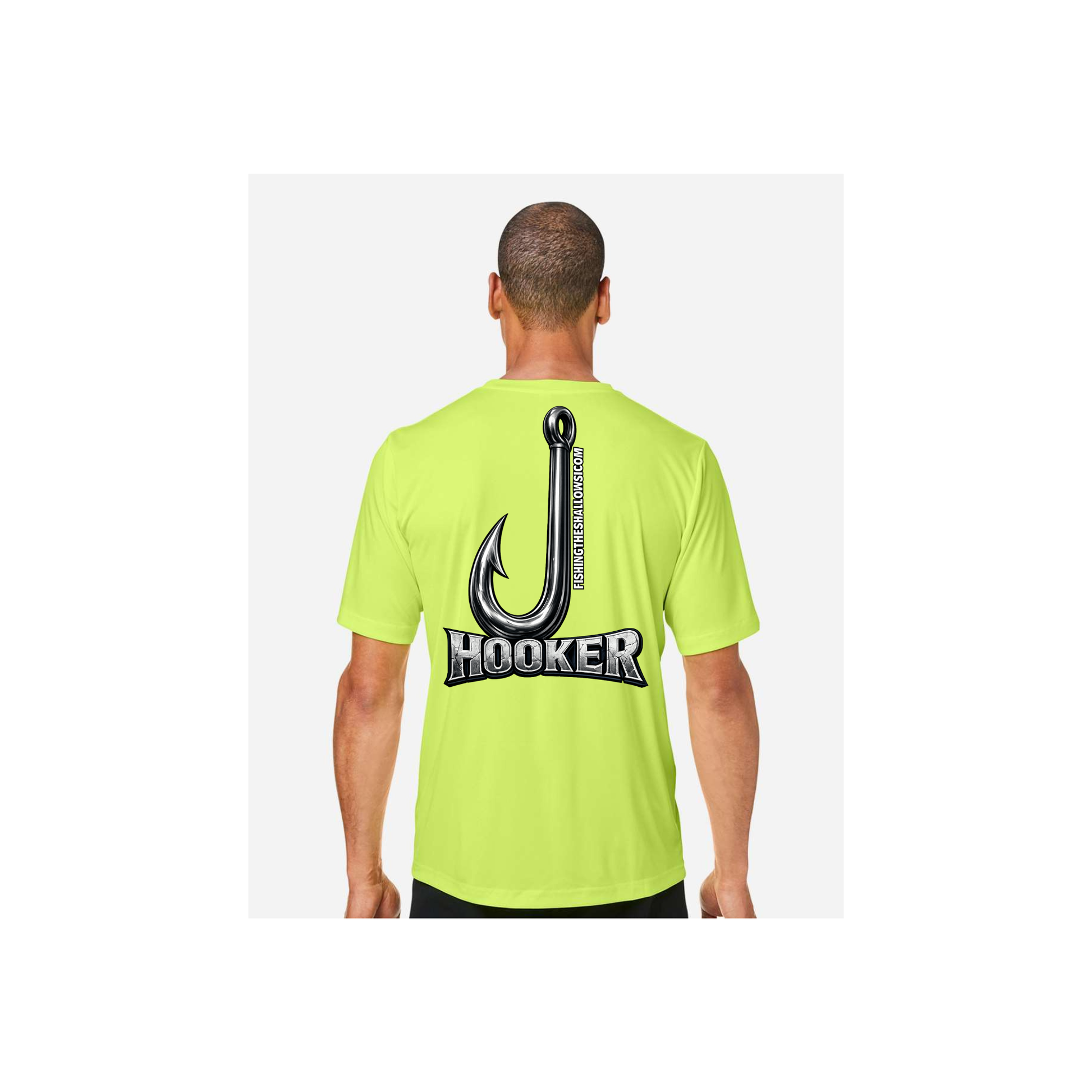 Hooker – Men's Short Sleeve in Safety Yellow - back view