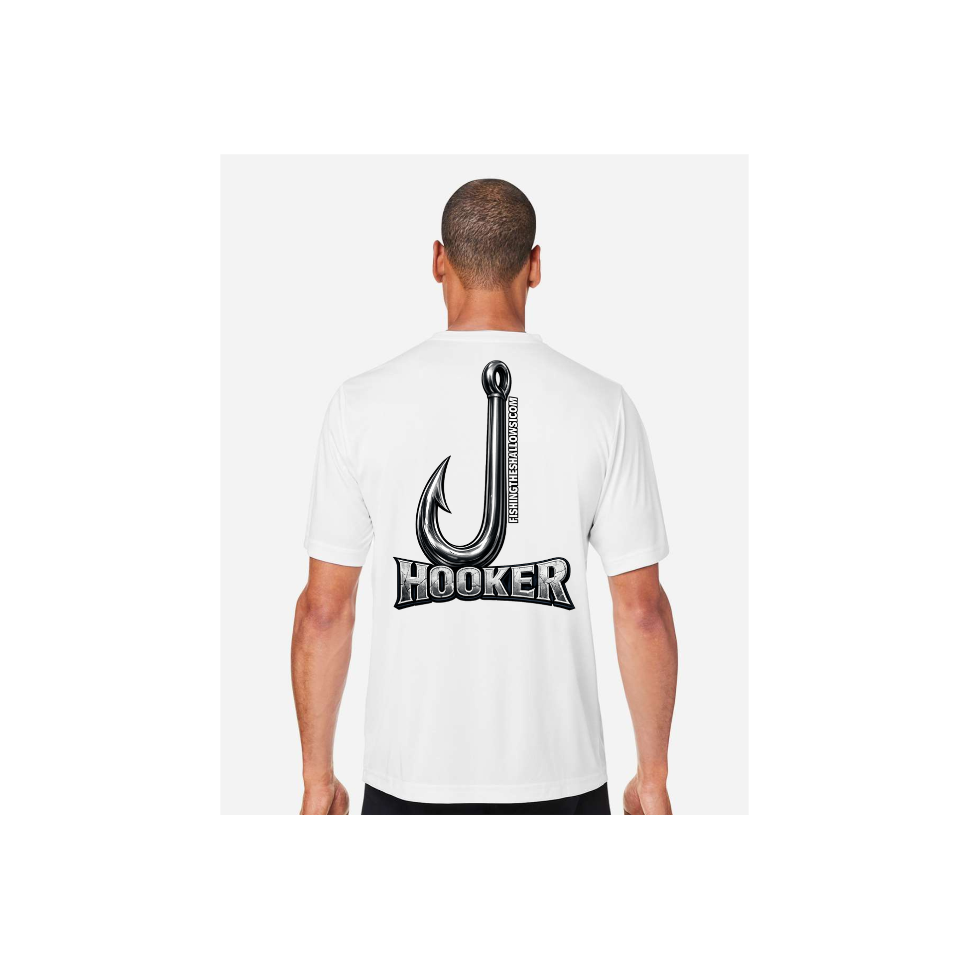 Hooker – Men's Short Sleeve in White - back view
