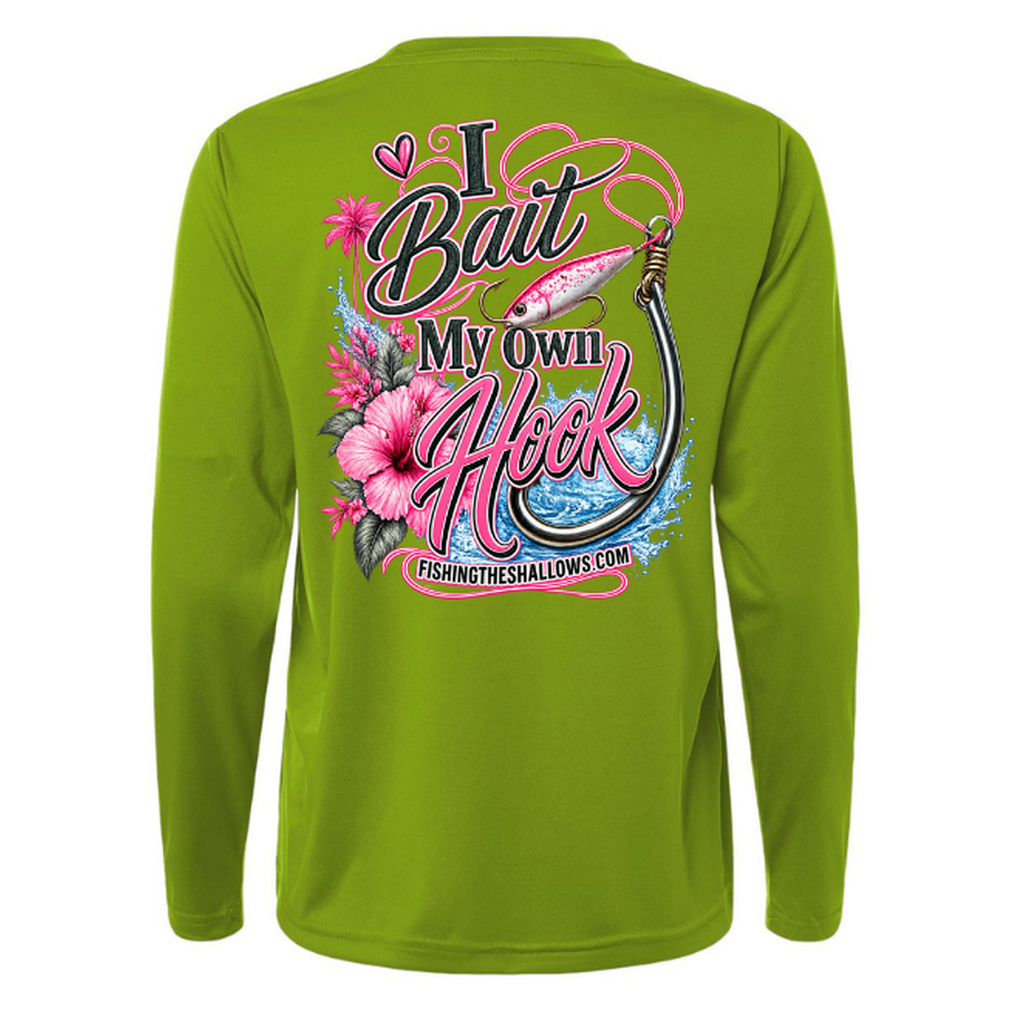 I Bait – Women's Long Sleeve - Acid Green - Back